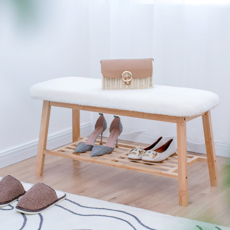 Ebern Designs Tashaunda Shoe Bench with Storage Shelf for Entryway